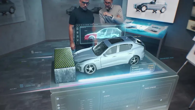 Designers at a holographic car table