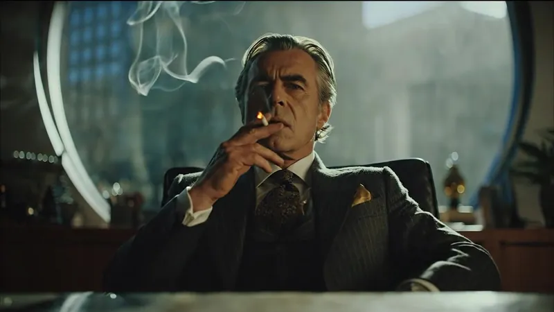 Man in a suit smoking a cigar