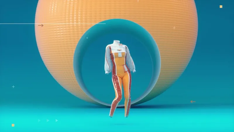 Fashion figure in front of an orange sphere