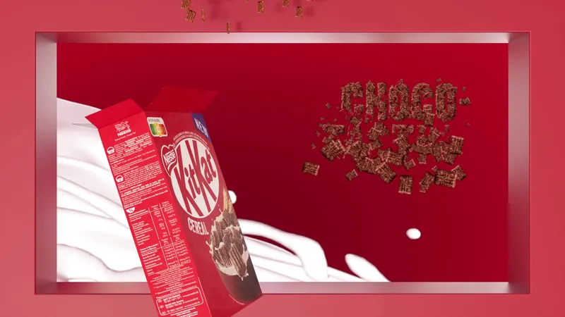 Cereal box with a splash of milk