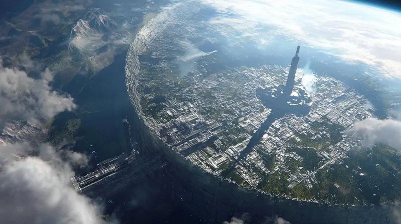 Domed city seen from orbit